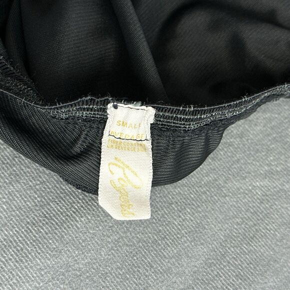 Vintage Rogers Half Slip Size Small Average Black Nylon Lace Walking Slit 1960s - Picture 6 of 7